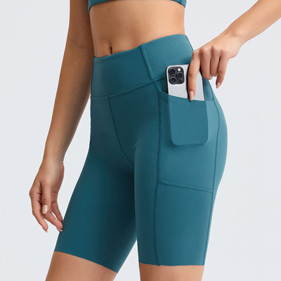 Pantalones Yoga Cintura Alta Ajustados con Bolsillos Laterales en Tela Nude Texturizada - Image 10
