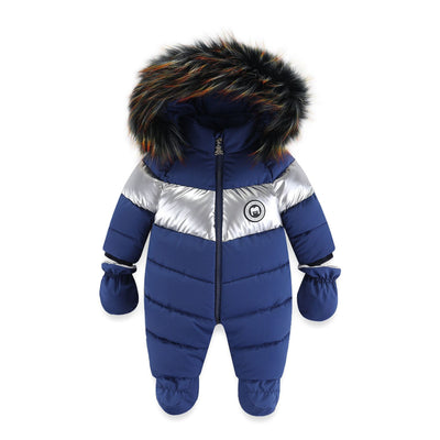Mameluco Infantil con Cuello de Piel Acolchado para Invierno - Image 9