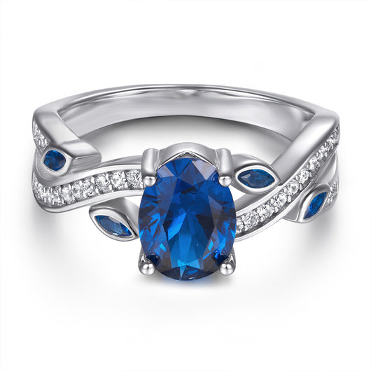 Anillo de Diamante Simulado en Zafiro para Mujer - Image 4