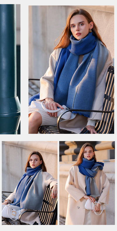 Bufanda Degradada Reversible de Imitación Cachemira - Elegancia y Versatilidad para Invierno - Image 20