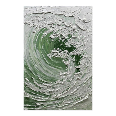 Cuadro Abstracto Olas del Océano Nórdico - Pintura al Óleo sobre Lienzo para Sala y Oficina - Image 4