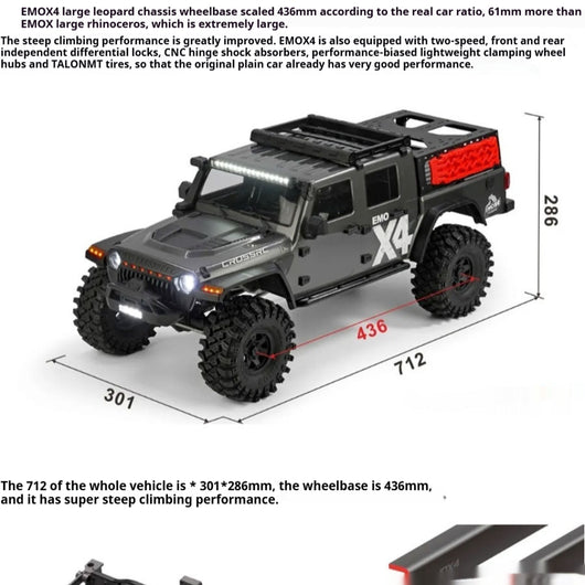 Vehículo Todoterreno de Control Remoto Leopardo 4x4 - Escalador de Rocas Eléctrico - Image 23