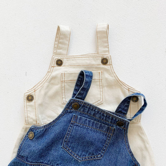 Mono Jumpsuit para Bebé en Denim de Algodón con Detalle Triangular - Image 2