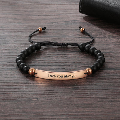 Pulsera Ajustable con Cuentas Personalizadas y Placa Grabada - Image 11