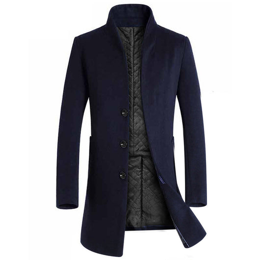 Abrigo de Lana Casual Corte Trinchera para Hombre - Image 4