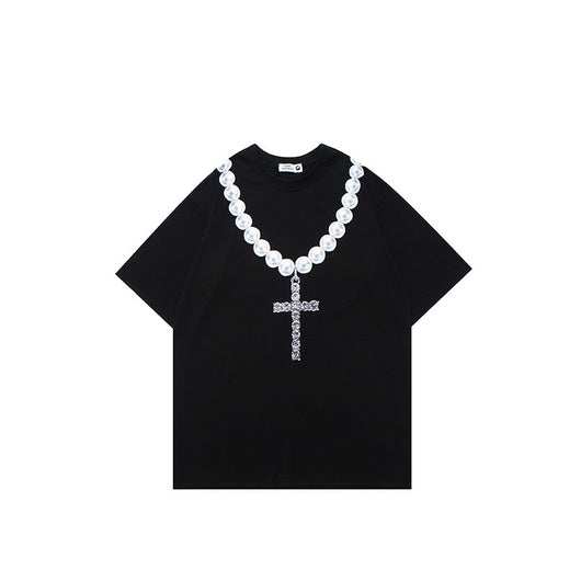 Camiseta Estampada Cadena Letras Grandes - Diseño Personalidad Masculino - Image 5