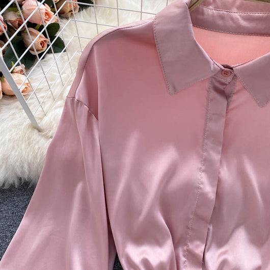 Top Crop Satinado Ajustado Estilo Cocción Ligera para Mujer - Image 18