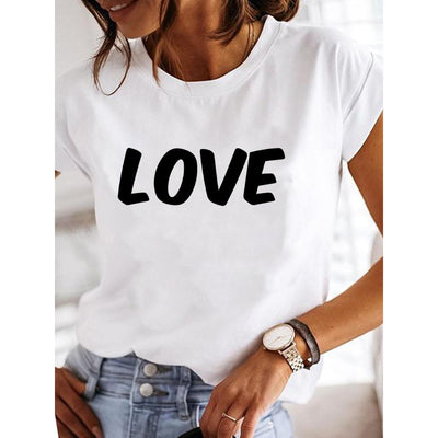 Camiseta de Algodón para Mujer - Casual Versátil de Manga Corta - Image 4