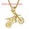 Hip Hop Full Zircon Dorado Motorcycle Necklace Pendant Dorado