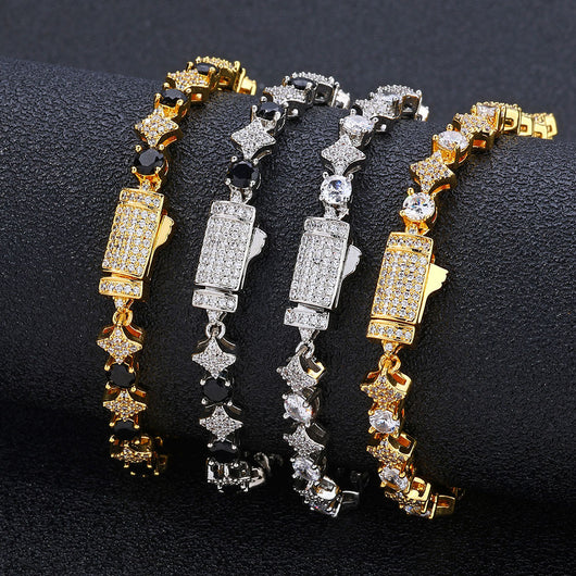 Pulsera de Tenis para Hombre con Circones Estrella de 6mm