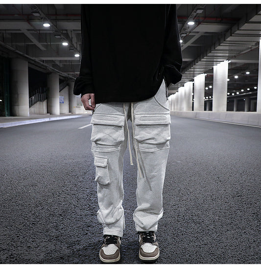 Pantalón de Buzo Recto con Bolsillos Múltiples y Cordón Ajustable - Image 2
