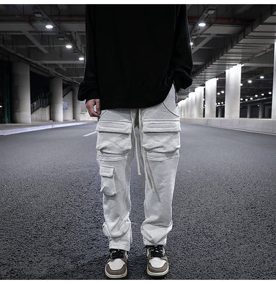 Pantalón de Buzo Recto con Bolsillos Múltiples y Cordón Ajustable - Image 2