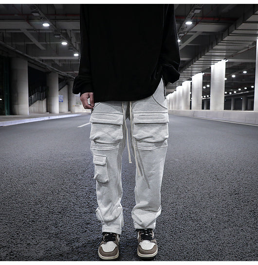 Pantalón de Buzo Recto con Bolsillos Múltiples y Cordón Ajustable - Image 2