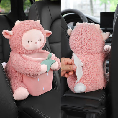 Organizador de Auto 2 en 1: Papelera y Dispensador de Pañuelos para Reposabrazos - Image 5