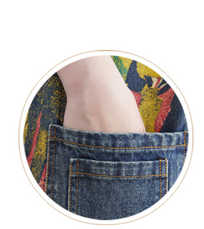 Pantalones Vaqueros Slim con Estampado y Peto para Mujer - Image 13
