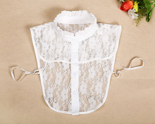 Cuello Falso Retro de Algodón con Encaje Desmontable para Mujer - Image 17