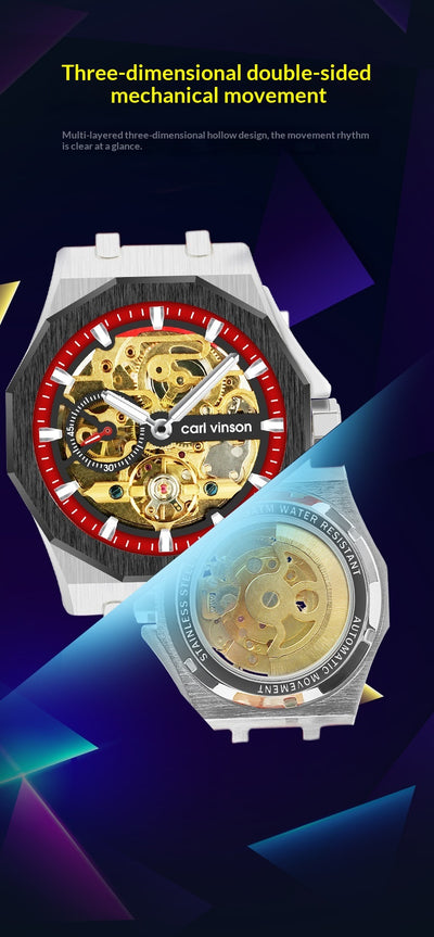 Reloj Mecánico Automático Luminoso con Correa de Silicona Hueca - Image 17