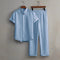 Conjunto de Camisa y Pantalón Corto Bambú Texturizado Multicolor para Hombre