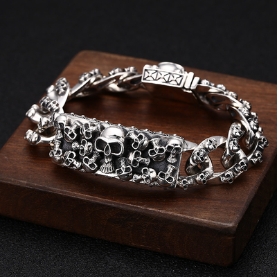 Pulsera de Plata S925 Estilo Hip Hop con Diseño de Vid Eterna y Nariz de Cerdo Personalizable para Hombre - Image 9