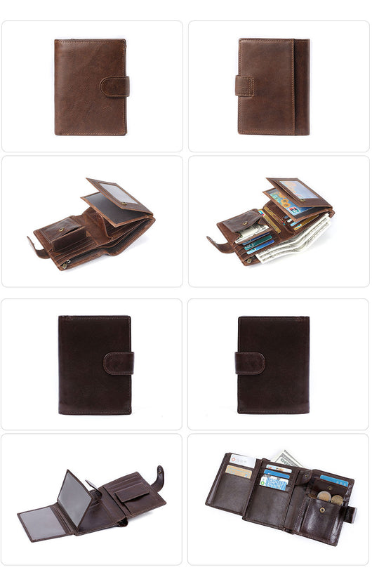 Billetera de Cuero para Hombre Estilo Retro Crazy Horse - Compacta y Clásica - Image 18