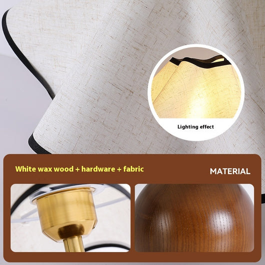 Lámpara de Mesa Retro en Madera de Nogal con Diseño Floral Creativo - Image 4