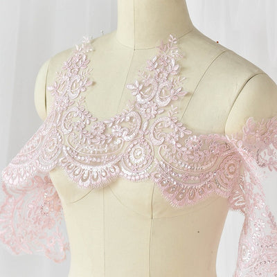 Accesorios de Encaje Secuencia Bordado para Boda con Efecto Pestañas - Image 10