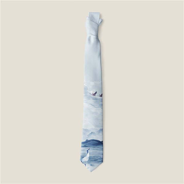 Corbata Estampada con Diseño Animal y Rosa Creativo