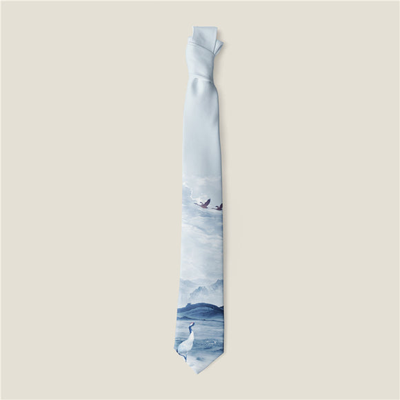 Corbata Estampada con Diseño Animal y Rosa Creativo