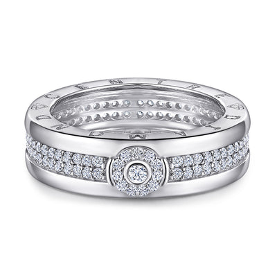 Anillo Ancho para Hombre con Diamantes Micro Incrustados - Image 4