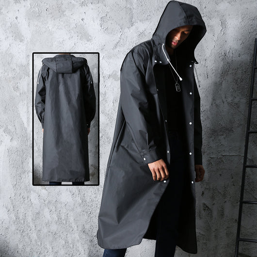 Impermeable Largo Negro de Cuerpo Completo - Image 8