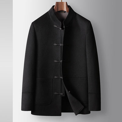 Abrigo de Lana para Hombre con Cuello Mao - Chaqueta Cálida de Estilo Asiático - Image 4