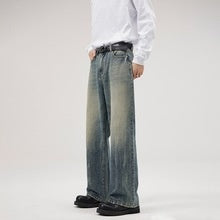 Pantalones Jeans Rectos Anchos con Degradado y Lavado Artesanal para Hombre - Image 18