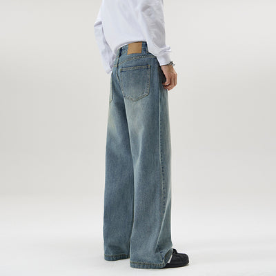 Pantalones Vaqueros Holgados Lavados Estilo Americano para Hombre - Image 3