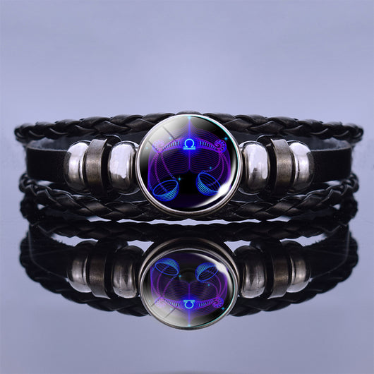 Pulsera de Pareja Constelaciones Luminosas - Cuero Negro - Image 10