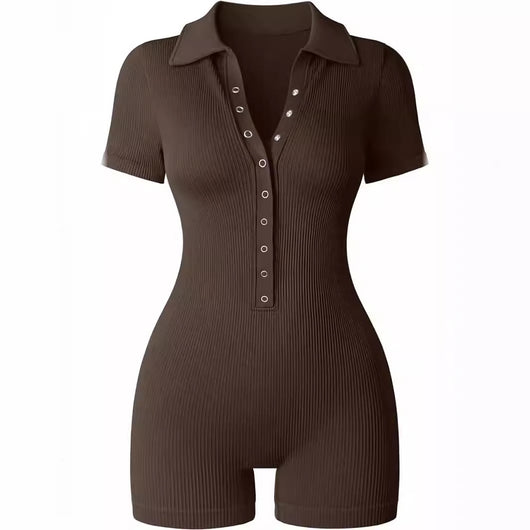 Jumpsuit Deportivo Yoga Mujer con Cuello V y Cintura Ajustable - Image 3
