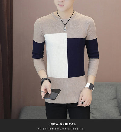 Suéter Tejido Cuello Redondo Estilo Coreano para Hombre - Image 11