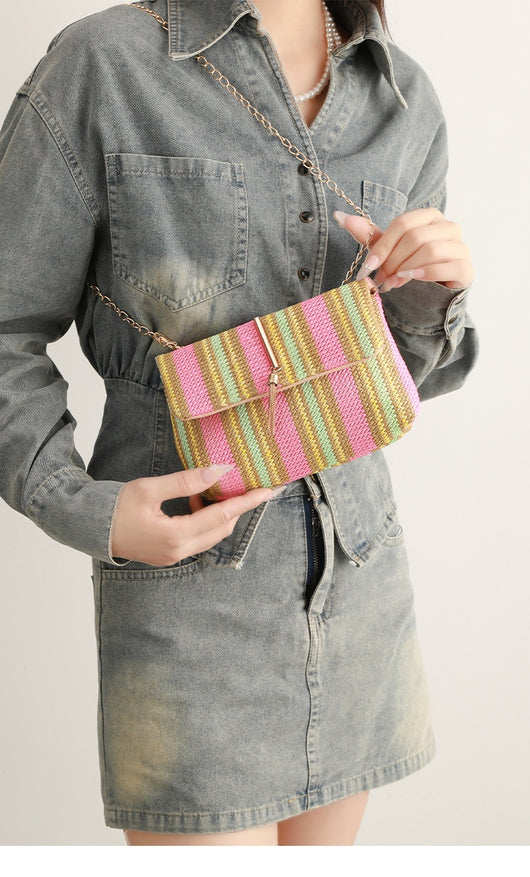 Bolso Bandolera Tejido de Paja Estilo Coreano - Image 33