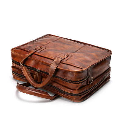 Maletín Vintage de Cuero para Hombre con Gran Capacidad - Image 2