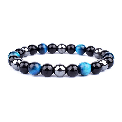 Pulsera de Piedras Tricolor con Ojo de Tigre y Mineral de Hierro - Image 4