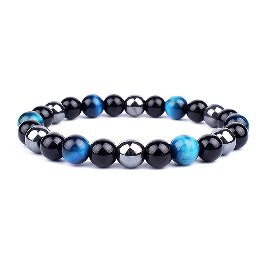 Pulsera de Piedras Tricolor con Ojo de Tigre y Mineral de Hierro - Image 4