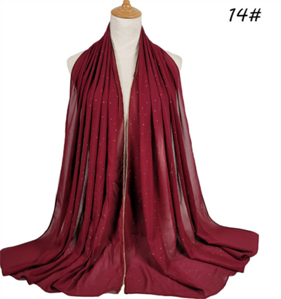 Pañuelo de Gasa Perla con Cuentas 70x180cm - Elegancia Versátil - Image 16