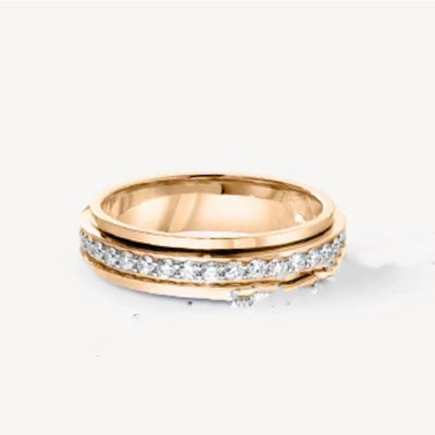 Anillo de Plata Esterlina Giratorio para Parejas con Diamantes y Gipsófila - Image 13