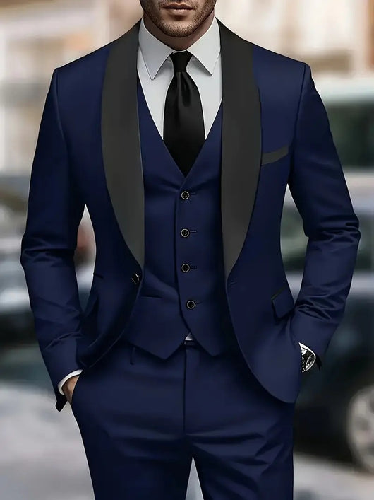 Traje Ejecutivo Tres Piezas Coreano Slim Fit para Hombre - Image 12