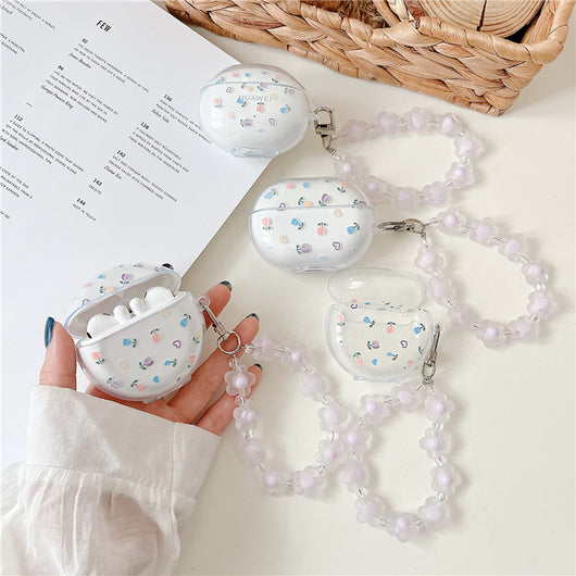 Auriculares Inalámbricos Bluetooth Mariposa Floral con Estuche de Silicona Transparente - Image 10