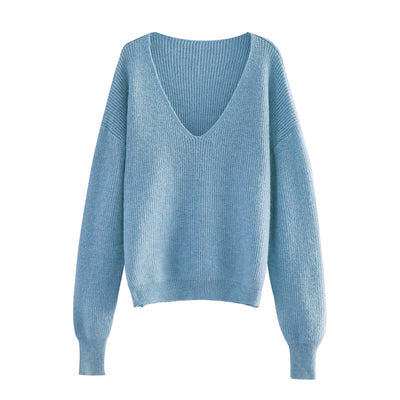 Suéter Tejido V-Neck Estilo Relajado para Mujer - Image 14