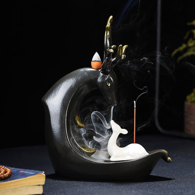 Quemador de Incienso de Cerámica Diseño Ciervo Invertido - Image 6