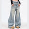 Pantalones Jeans Baggy Rotos Estilo Retro Lavado Vintage