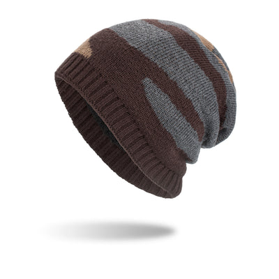Gorro de Punto Tricolor a Rayas - Pullover Largo y Cálido - Image 3