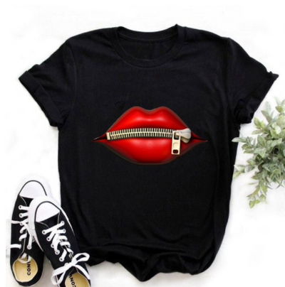 Blusa Estampada con Leopardo y Labios - Estilo Western Casual para Mujer - Image 11