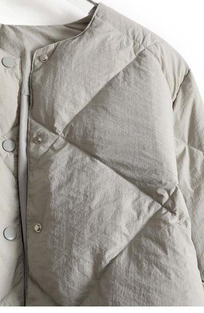 Chaqueta Corta de Algodón con Diseño Lattice Gris para Mujer - Image 8